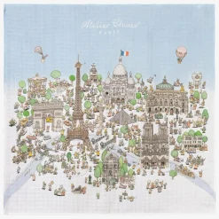 Atelier Choux Paris Blue Organic Cotton Swaddle & Bib Set Outlet