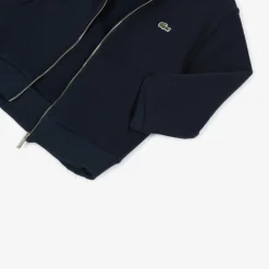 Lacoste Blue Organic Cotton Zip-Up Hoodie Online