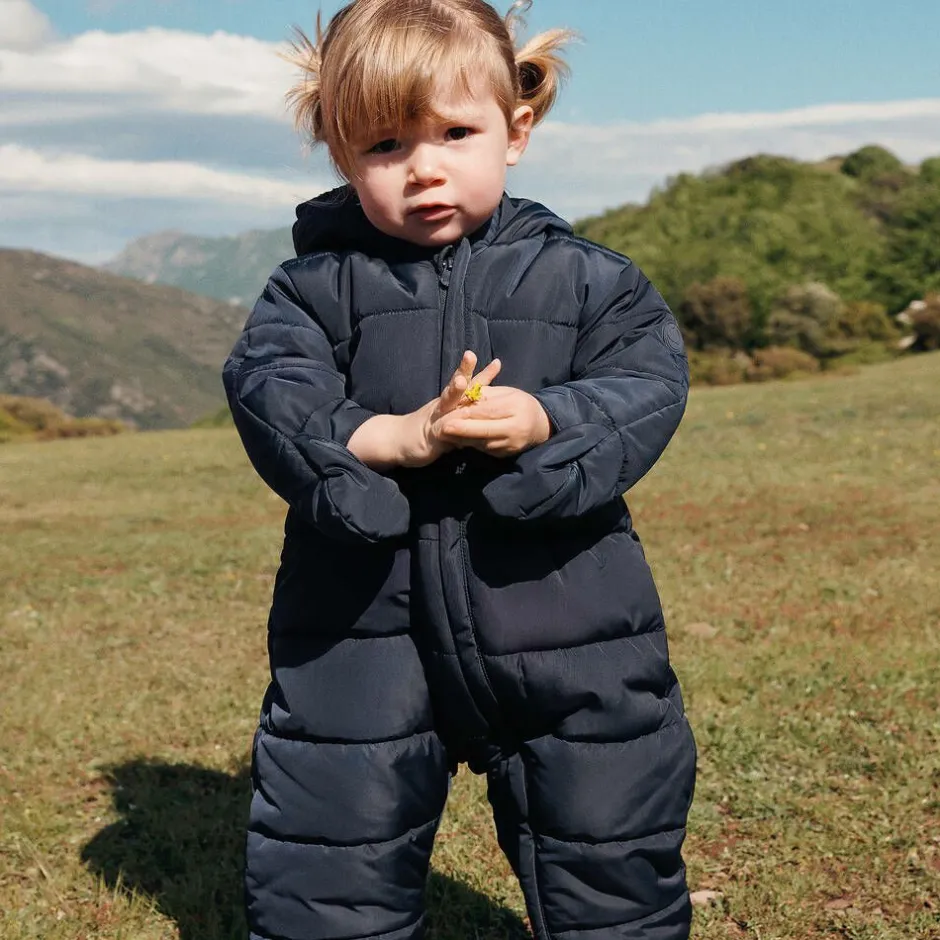 Petit Bateau Blue Padded Baby Snowsuit Clearance