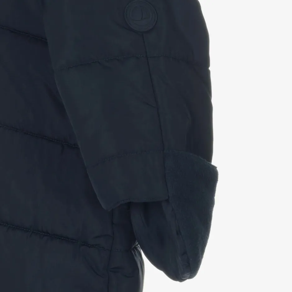 Petit Bateau Blue Padded Baby Snowsuit Clearance