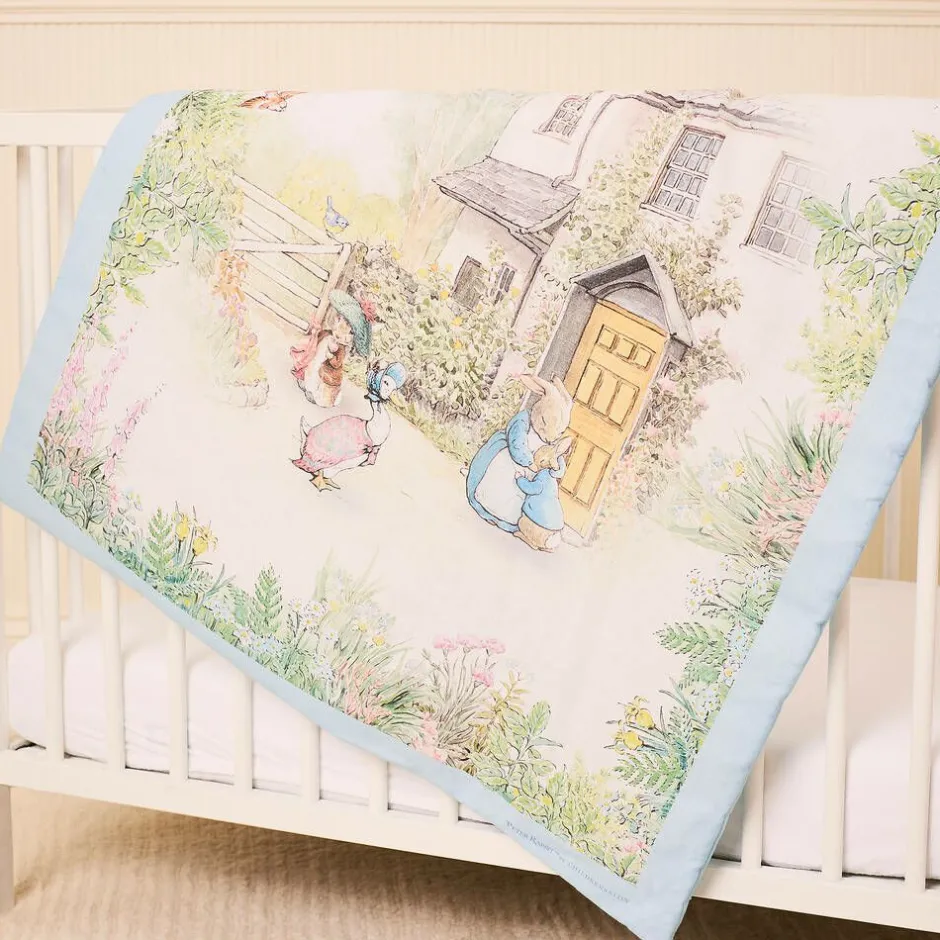 Peter Rabbit™ by Childrensalon Blue Padded Linen & Cotton Blanket (95cm) New