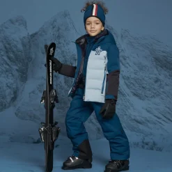 Moncler Enfant Blue Padded Ski Salopettes Sale