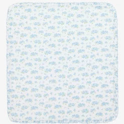 Kissy Kissy Blue Pima Cotton Heavenly Hydrangeas Blanket (73cm) Sale