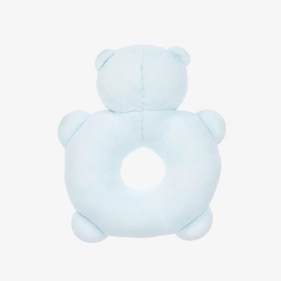 Emile et Rose Blue Plush Bear Rattle Toy (14cm) Discount