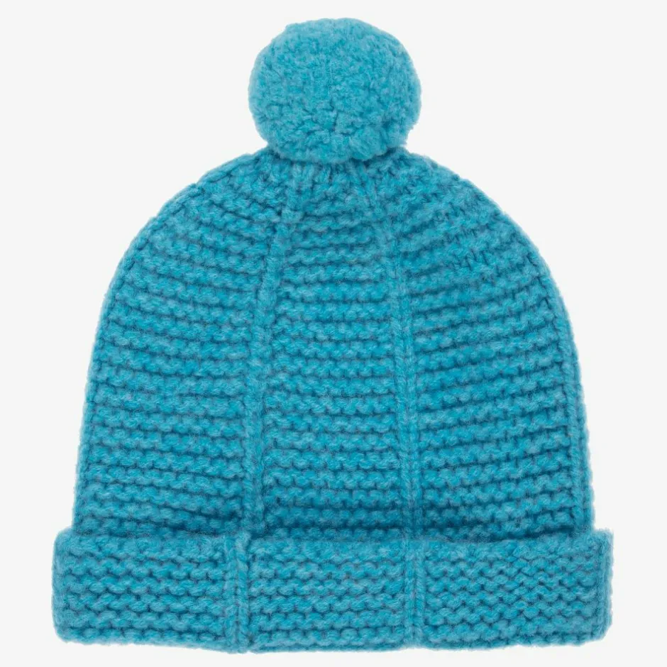 Gucci Blue Pom-Pom Wool Hat Clearance