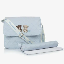 Monnalisa Blue Quilted Cotton Changing Bag (33cm) Discount