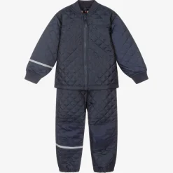 CeLaVi Blue Quilted Jacket & Trouser Set New