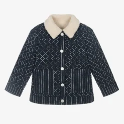 KENZO KIDS Blue Reversible Sherpa Fleece Jacket Hot