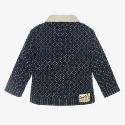 KENZO KIDS Blue Reversible Sherpa Fleece Jacket Hot