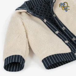 KENZO KIDS Blue Reversible Sherpa Fleece Jacket Hot