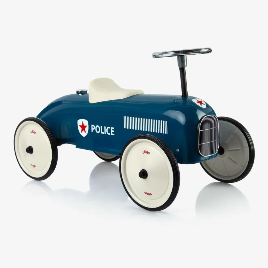 Vilac Blue Ride-On Vintage Police Car (75cm) New