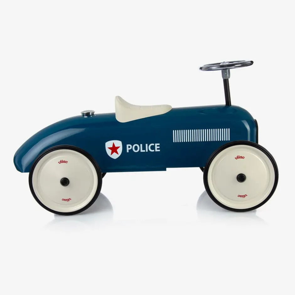 Vilac Blue Ride-On Vintage Police Car (75cm) New