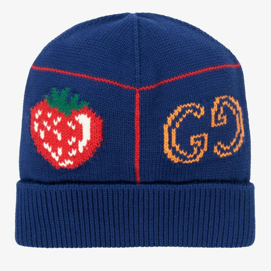 Gucci Blue Strawberry Logo Hat Sale