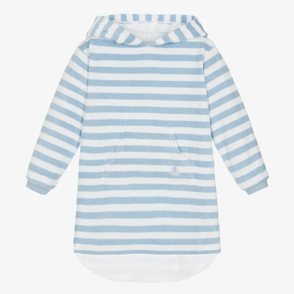 Mitty James Blue Stripe Cotton Towelling Robe Sale