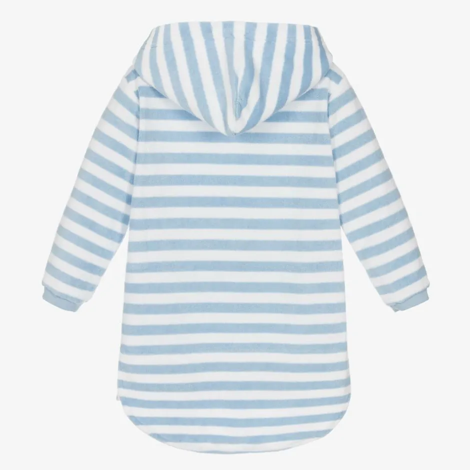 Mitty James Blue Stripe Cotton Towelling Robe Sale