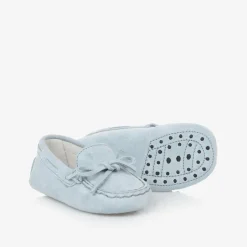 Tods Blue Suede Leather Pre-Walker Moccasins Best