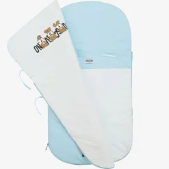 Moschino Baby Blue Teddy Bear Logo Cotton Baby Nest (80cm) Discount