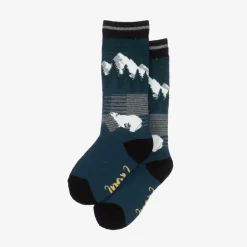 Deux par Deux Blue Thermal Wool Mountain Socks Clearance