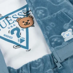 Guess Blue Velour Baby Tracksuit Set Sale