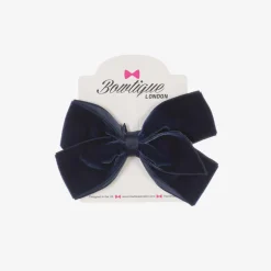 Bowtique London Blue Velvet Bow Hair Clip (11cm) Navy Best