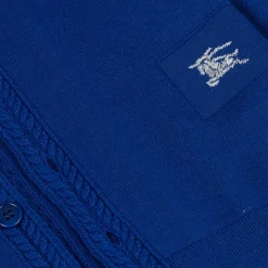 Burberry Blue Wool Knit EKD Cardigan Online