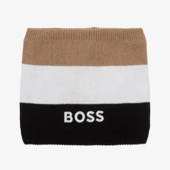 BOSS Boys Beige & Black Knitted Snood Sale