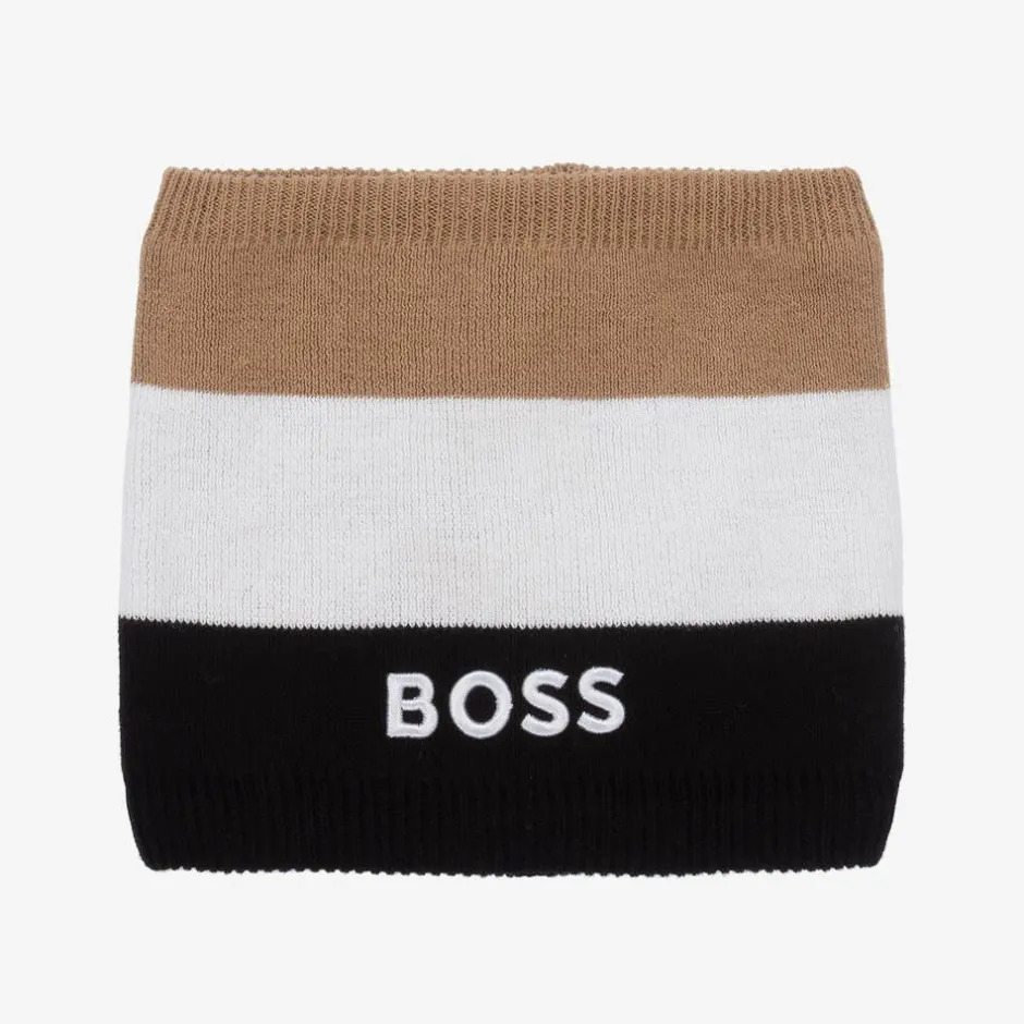 BOSS Boys Beige & Black Knitted Snood Sale