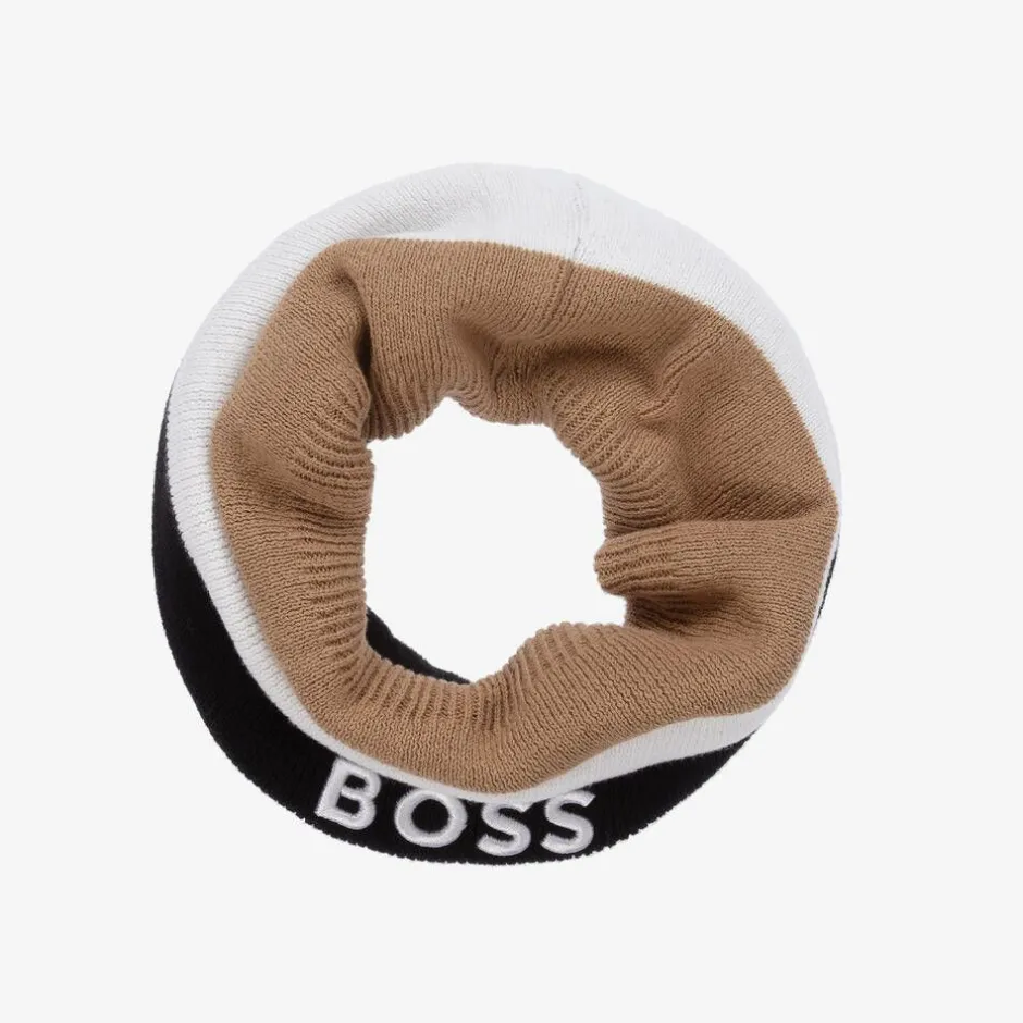 BOSS Boys Beige & Black Knitted Snood Sale