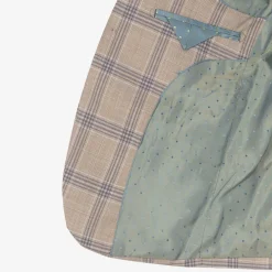 Romano Boys Beige & Blue Check Suit Hot