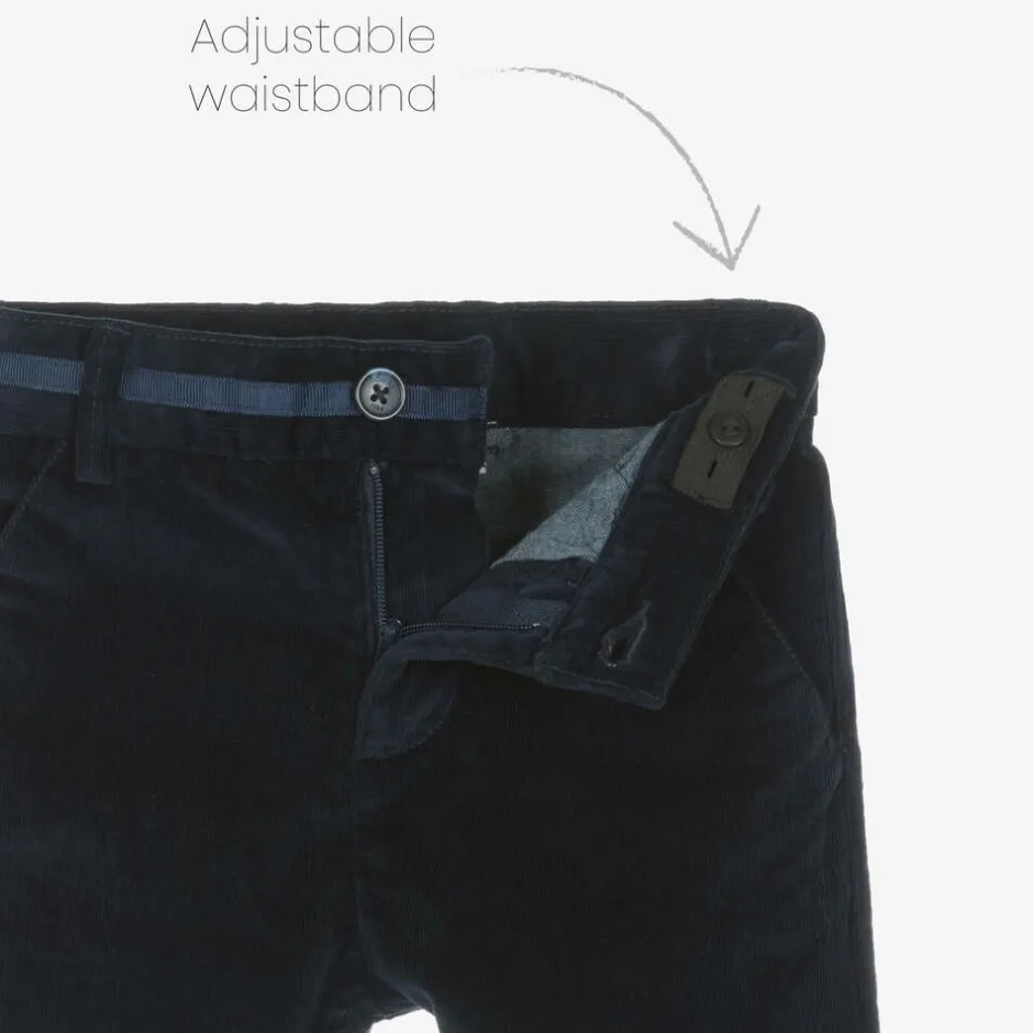 Boboli Boys Beige & Blue Needlecord Trouser Set New