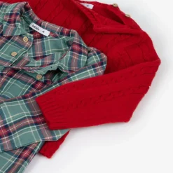 Babidu Boys Beige & Red Cotton Trouser Set Hot