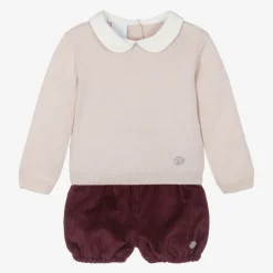 ArtesanĂa Granlei Boys Beige & Red Shorts Set New