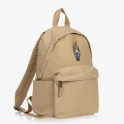 Ralph Lauren Boys Beige Canvas Polo Bear Backpack (37cm)