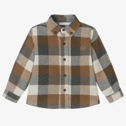 Patachou Boys Beige Check Cotton Shirt Online