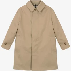 Burberry Boys Beige Check Reversible Car Coat Sale