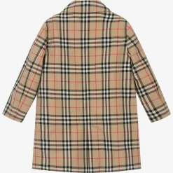 Burberry Boys Beige Check Reversible Car Coat Sale
