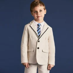 Beatrice amp; George Boys Beige Cotton & Linen Suit Clearance