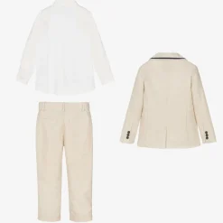 Beatrice amp; George Boys Beige Cotton & Linen Suit Clearance
