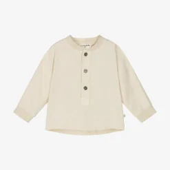 1 + in the family Boys Beige Cotton & Viscose Shirt