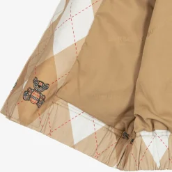 Burberry Boys Beige Cotton Argyle Jacket Clearance