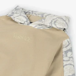 Versace Boys Beige Cotton Barocco Print Hoodie