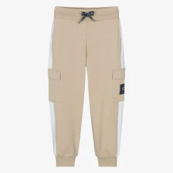 AIGNER Boys Beige Cotton Cargo Joggers Sale