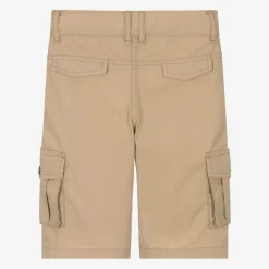 AIGNER Boys Beige Cotton Cargo Shorts Outlet