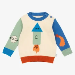 Stella McCartney Kids Boys Beige Cotton Cosmic Sweater