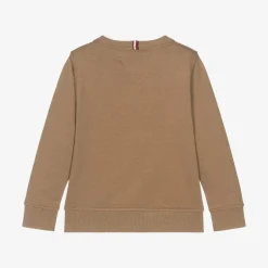 Tommy Hilfiger Boys Beige Cotton Patch Logo Sweatshirt Online
