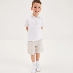 Beatrice amp; George Boys Beige Cotton Shorts