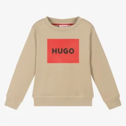 HUGO Boys Beige Cotton Sweatshirt Online