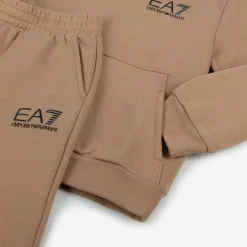 EA7 Emporio Armani Boys Beige Cotton Tracksuit Outlet