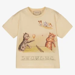 Gucci Boys Beige Cotton T-Shirt Discount