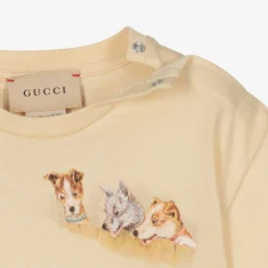 Gucci Boys Beige Cotton T-Shirt Discount